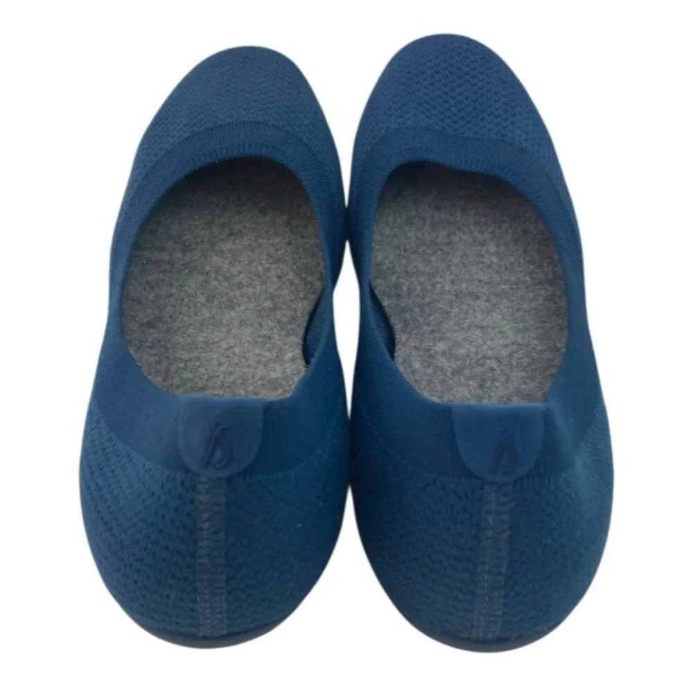 *Allbirds Tree Breezer Ballet Flat Womens Size 11 Blue Fabric Knit Slip On Shoe - Picture 5 of 10
